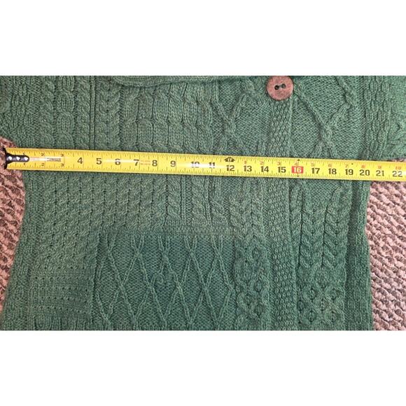 Vintage Carraig Donn Women’s Medium Green 100% Merino Wool Ireland Knit Sweater - Picture 4 of 10